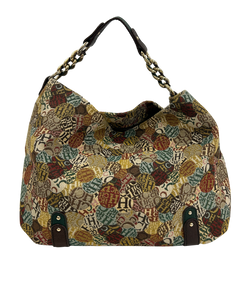 Bolso De Mano,Tejido/Piel, Beige/Marron, CH, 3*